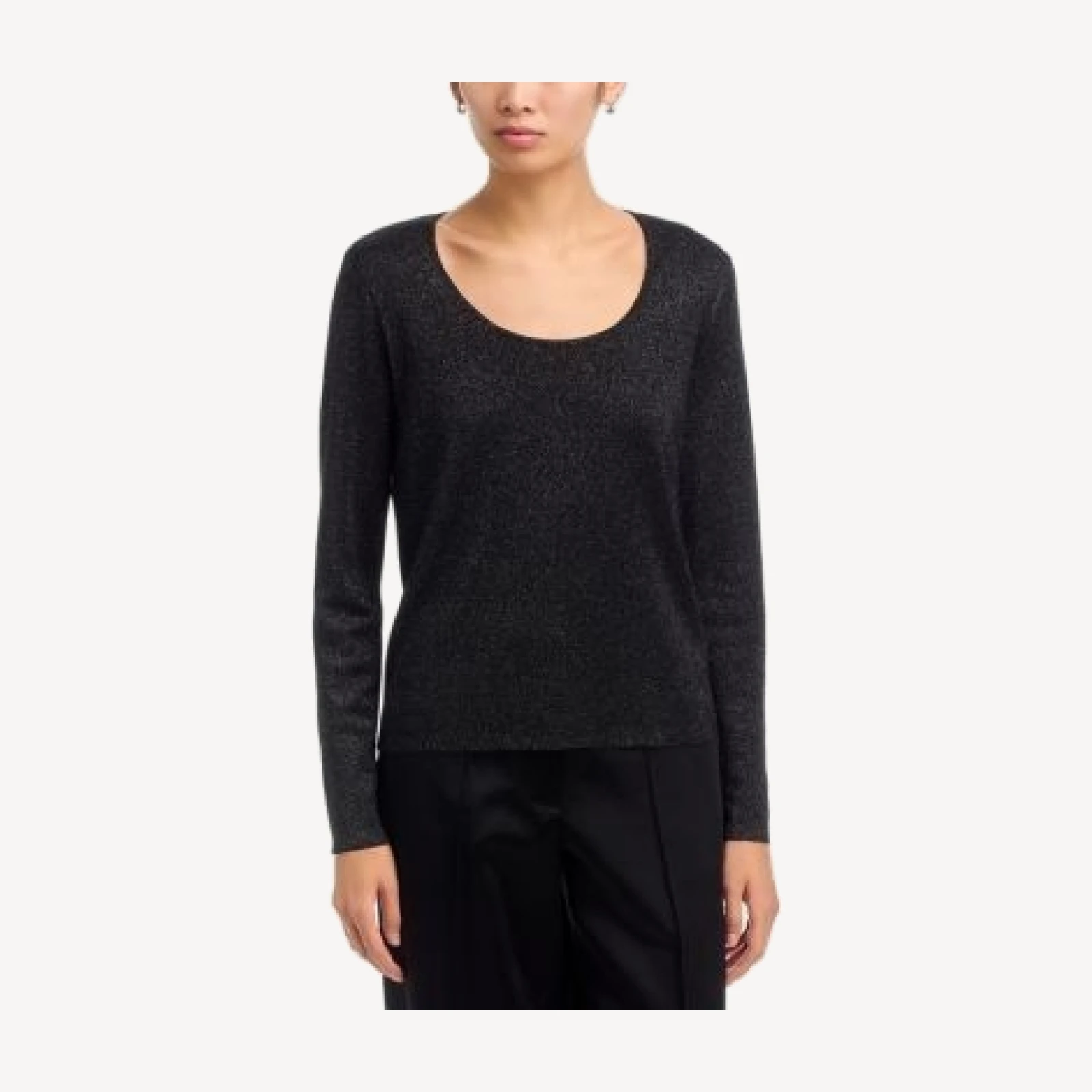 Eileen Fisher Metallic Wool U Neck Sweater