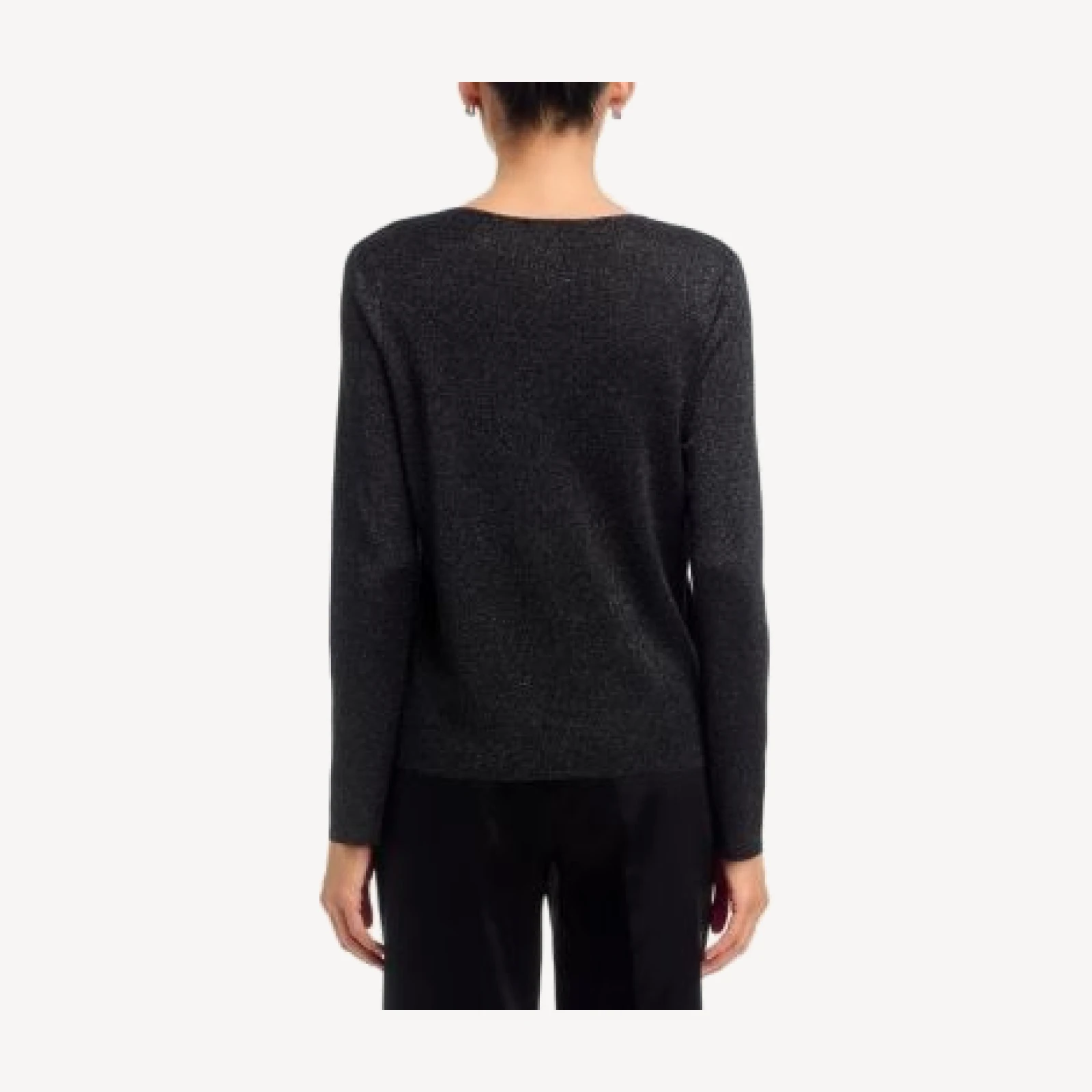 Eileen Fisher Metallic Wool U Neck Sweater