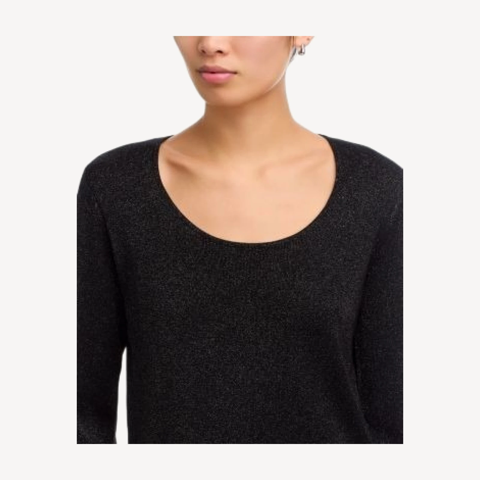 Eileen Fisher Metallic Wool U Neck Sweater