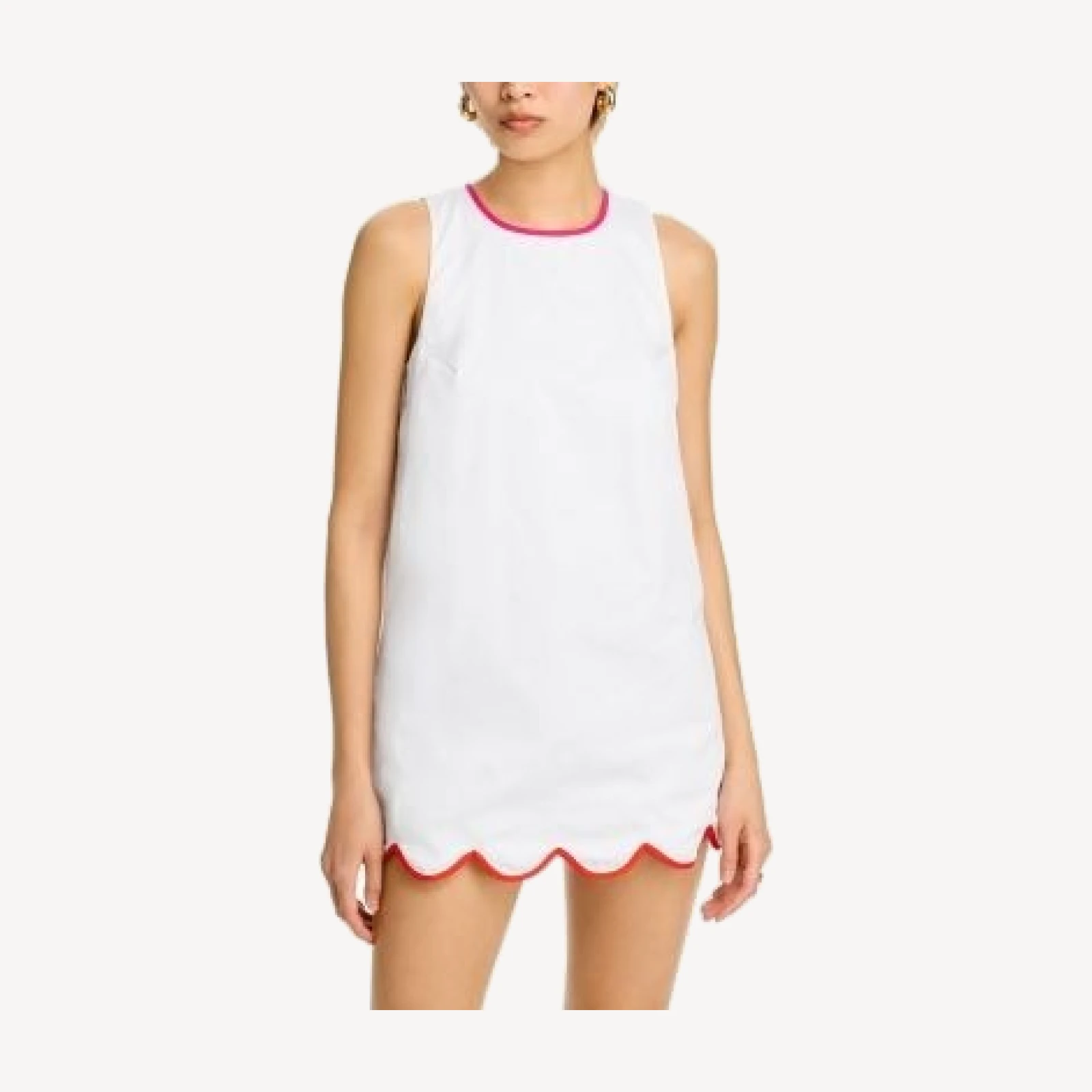 French Connection Alexis Poplin Scallop Hem Dress