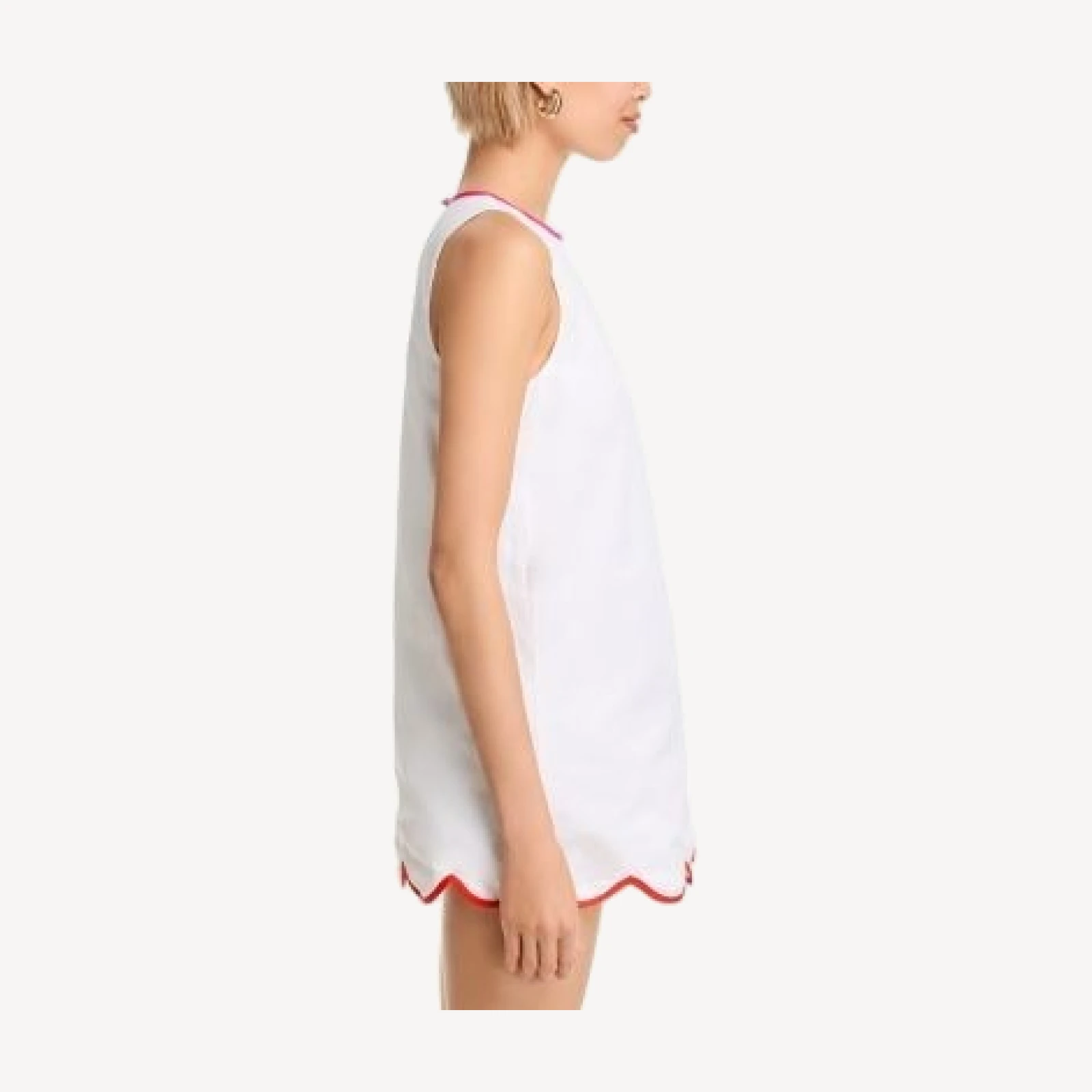 French Connection Alexis Poplin Scallop Hem Dress