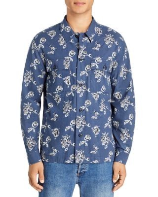 Vince Ikat Floral Long Sleeve Shirt
