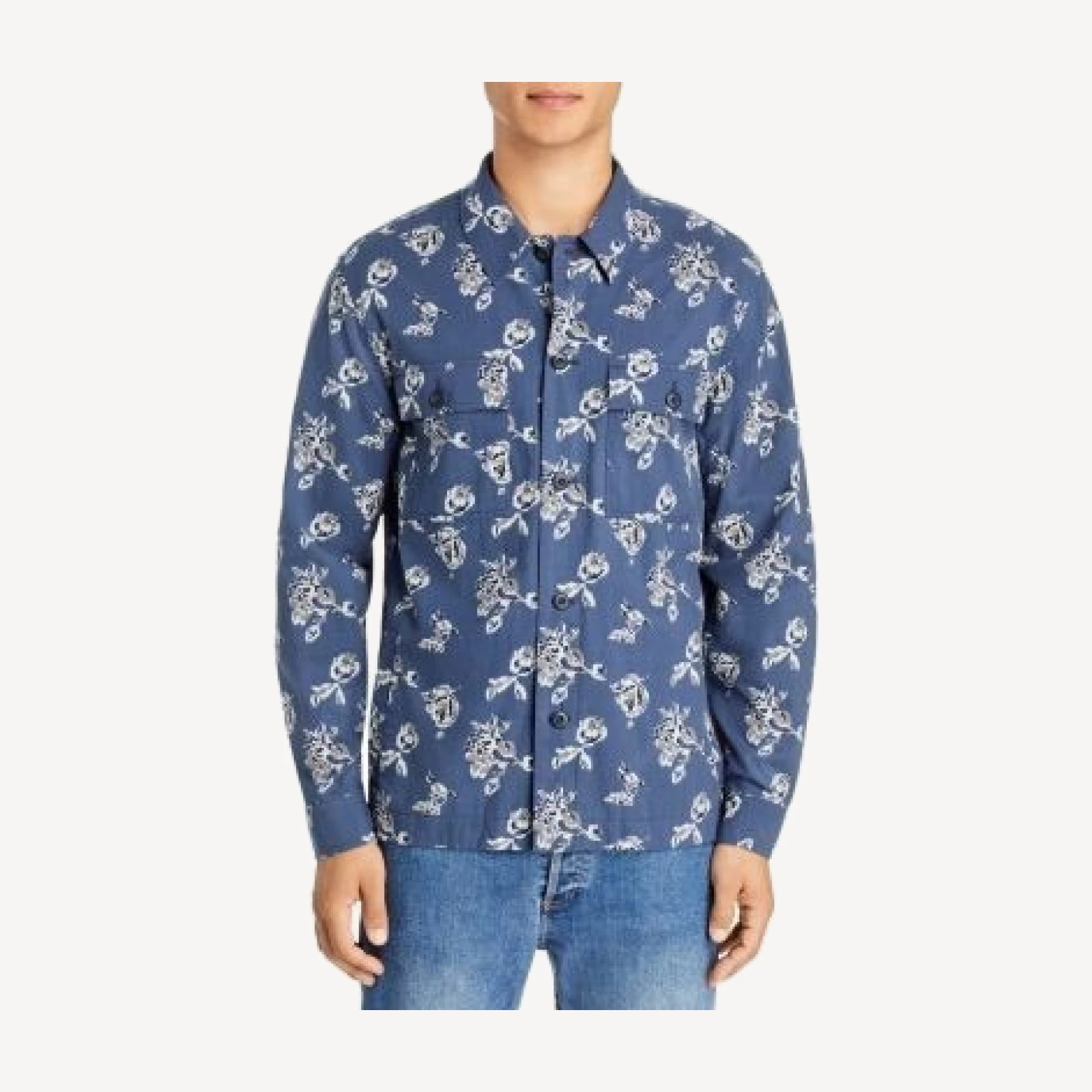 Vince Ikat Floral Long Sleeve Shirt