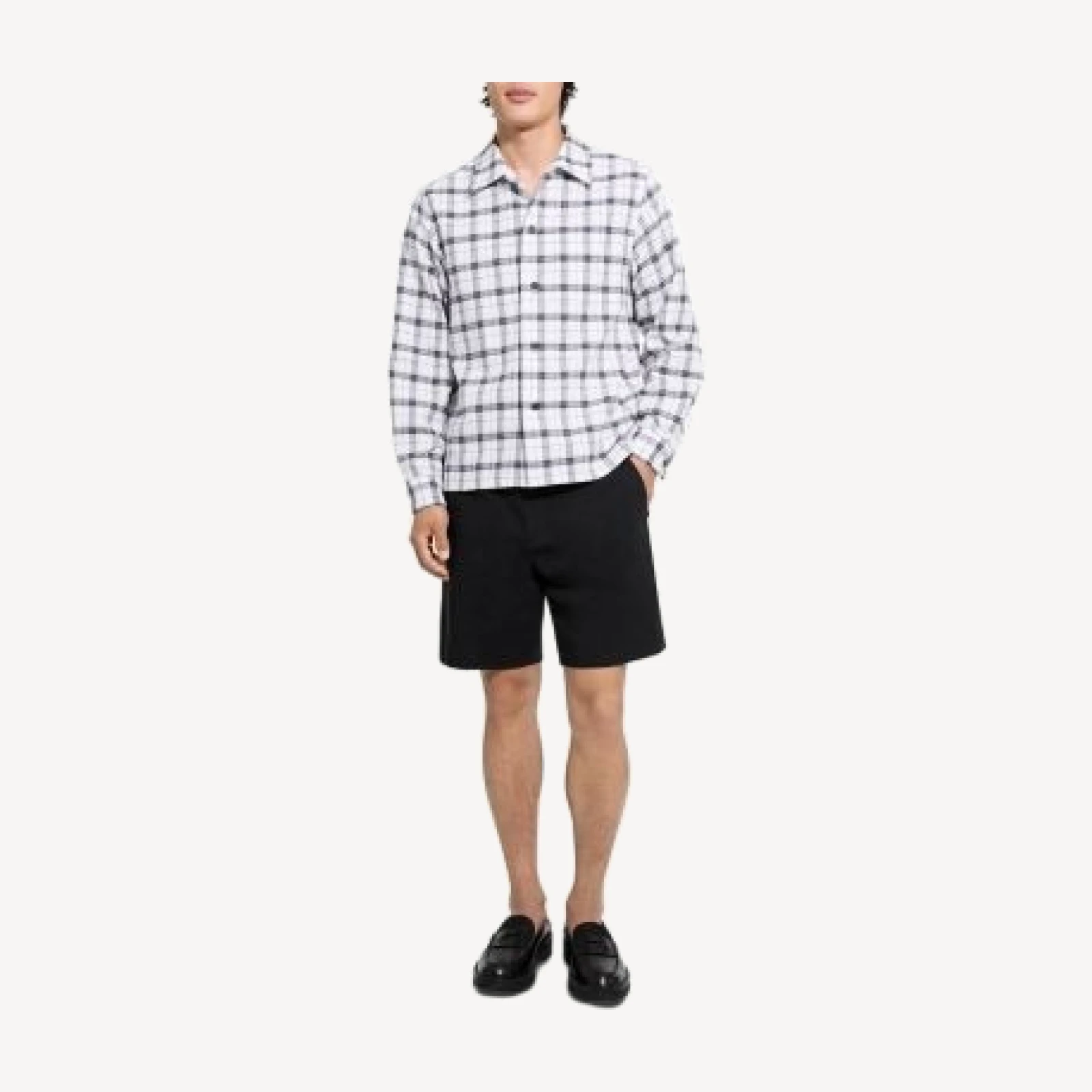 Theory Plaid Button Down Overshirt