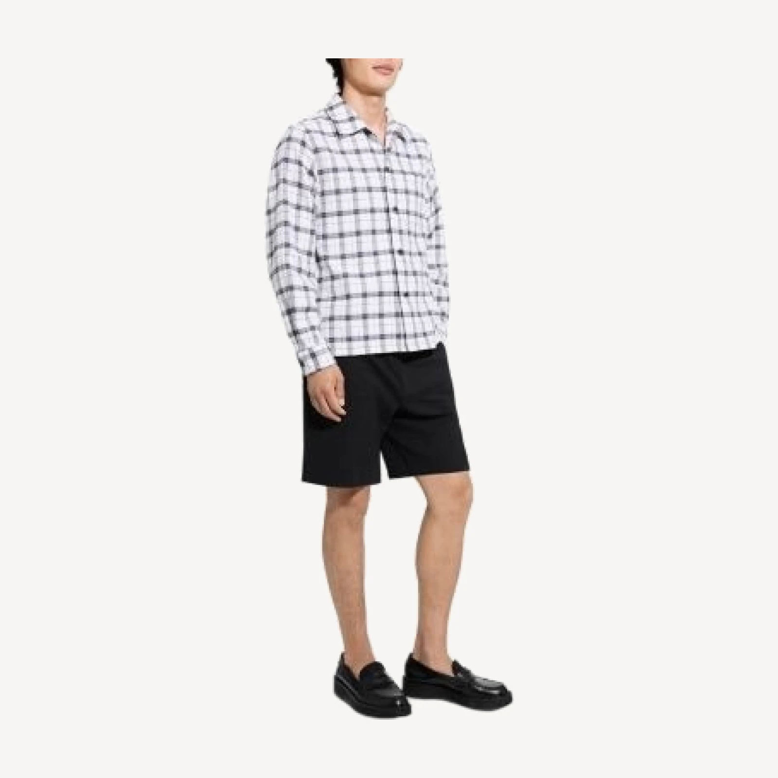 Theory Plaid Button Down Overshirt