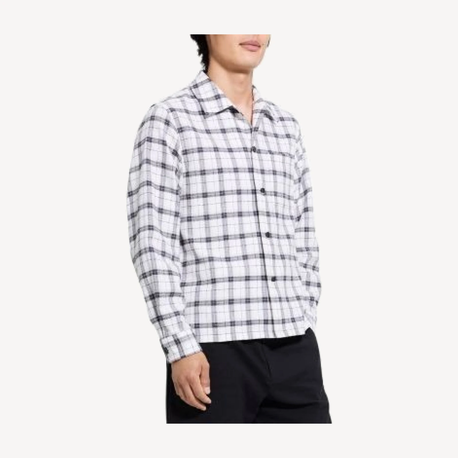 Theory Plaid Button Down Overshirt