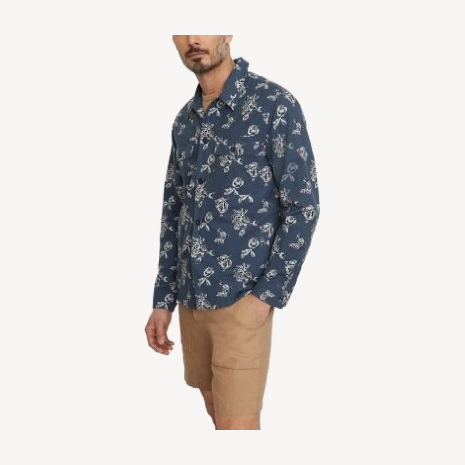 Vince Ikat Floral Long Sleeve Shirt
