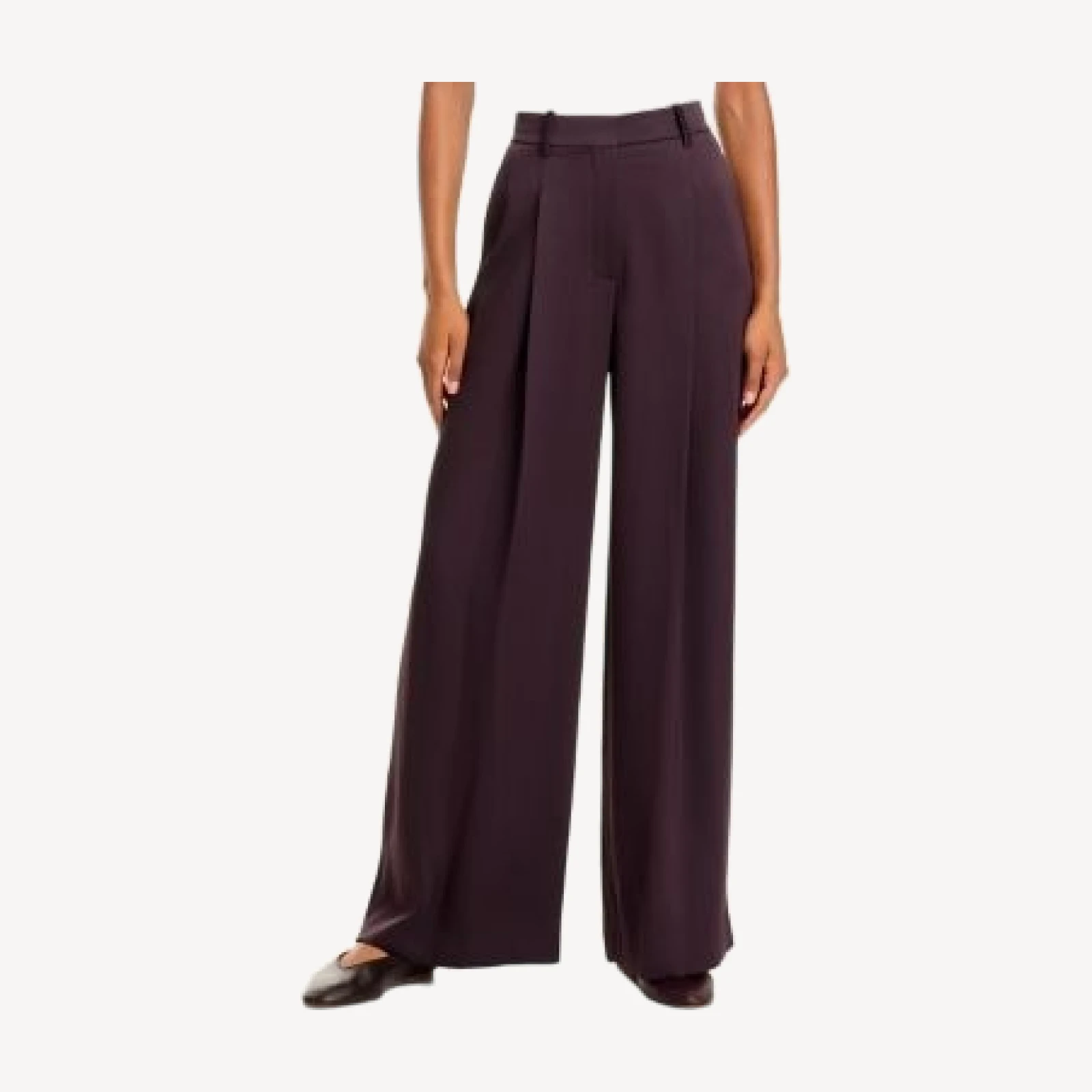 Theory Wide Leg Pleated Satin Trousers