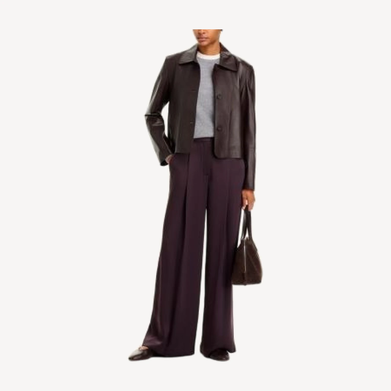Theory Wide Leg Pleated Satin Trousers