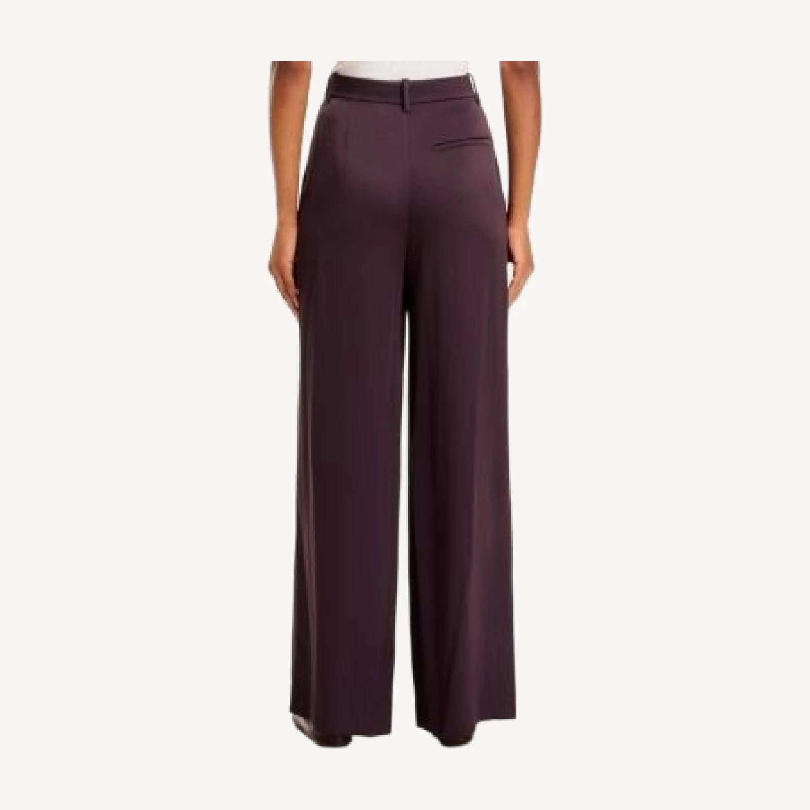 Theory Wide Leg Pleated Satin Trousers
