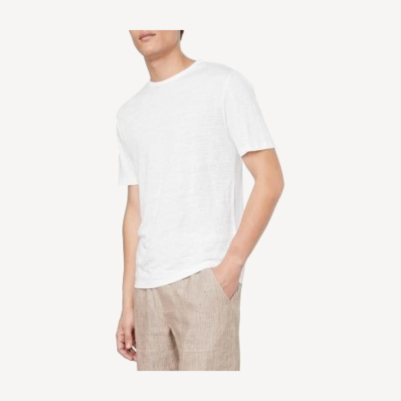 Vince Linen Short Sleeve Crewneck Tee