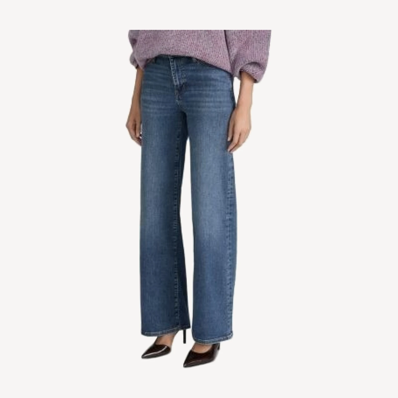 Frame Le Slim High Rise Palazzo Wide Leg Jeans in Eira