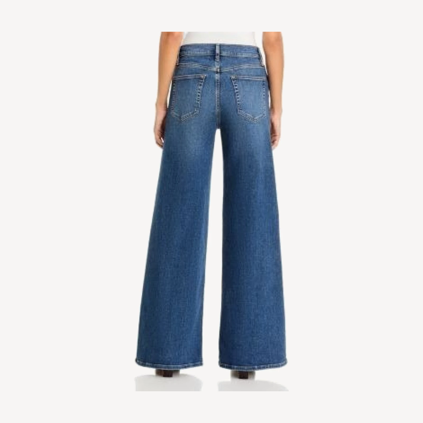 Frame The Palace High Rise Wide Leg Jeans in Medium Blue