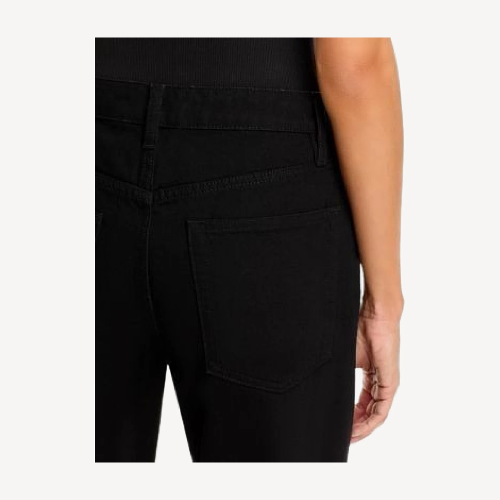 Frame The Essential High Rise Straight Jeans in Black