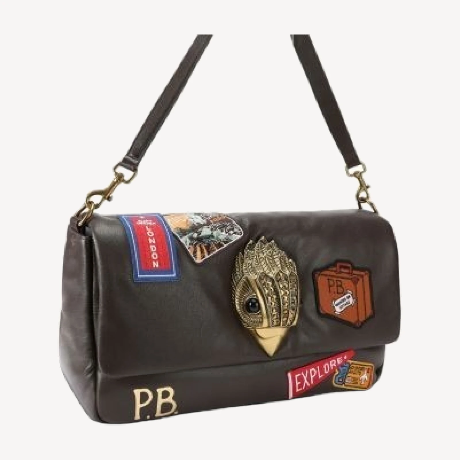 Kurt Geiger London Paddington Bear Macro Oxford Leather Shoulder Bag