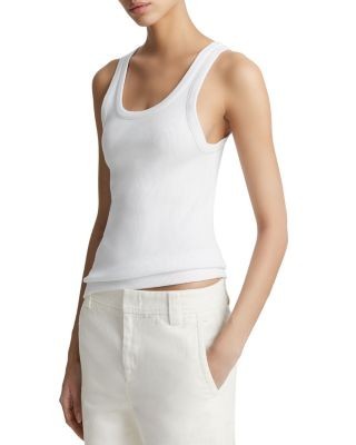Vince Ribbed Scoop Neck Tank