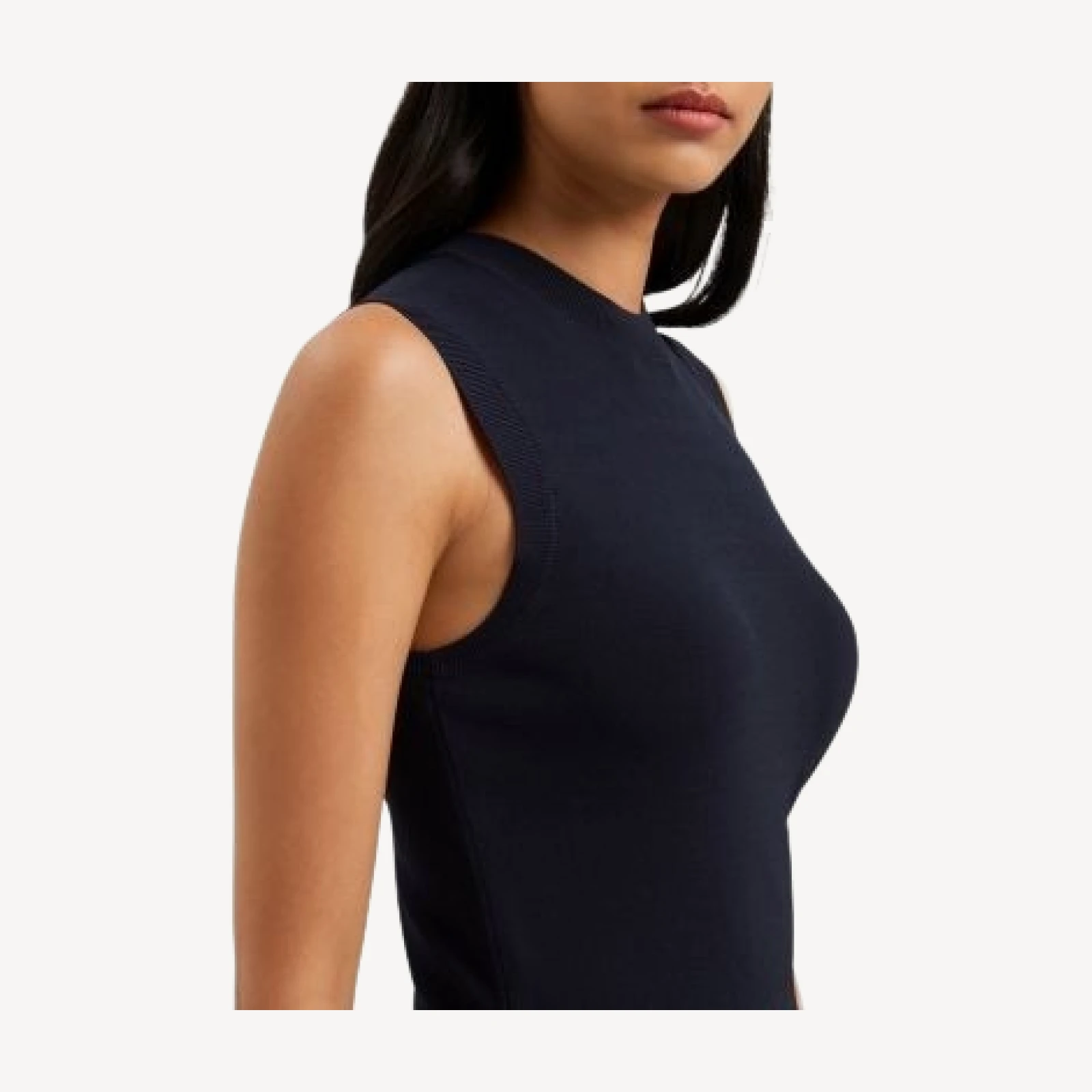 Ted Baker Mixed Media Faux Leather Skirt Midi Dress