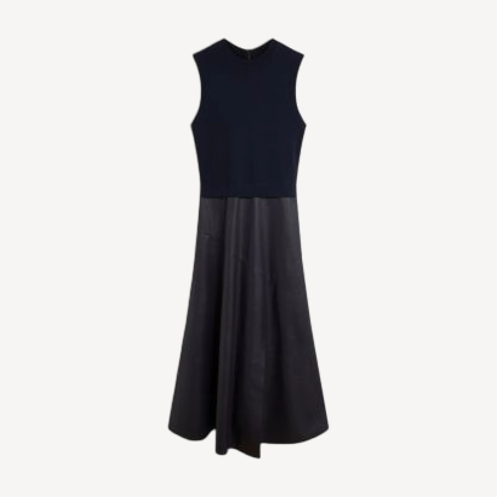 Ted Baker Mixed Media Faux Leather Skirt Midi Dress