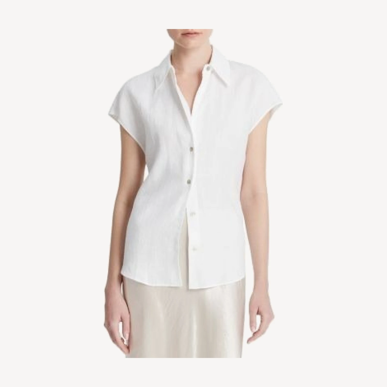 Vince Linen Cap Sleeve Shirt