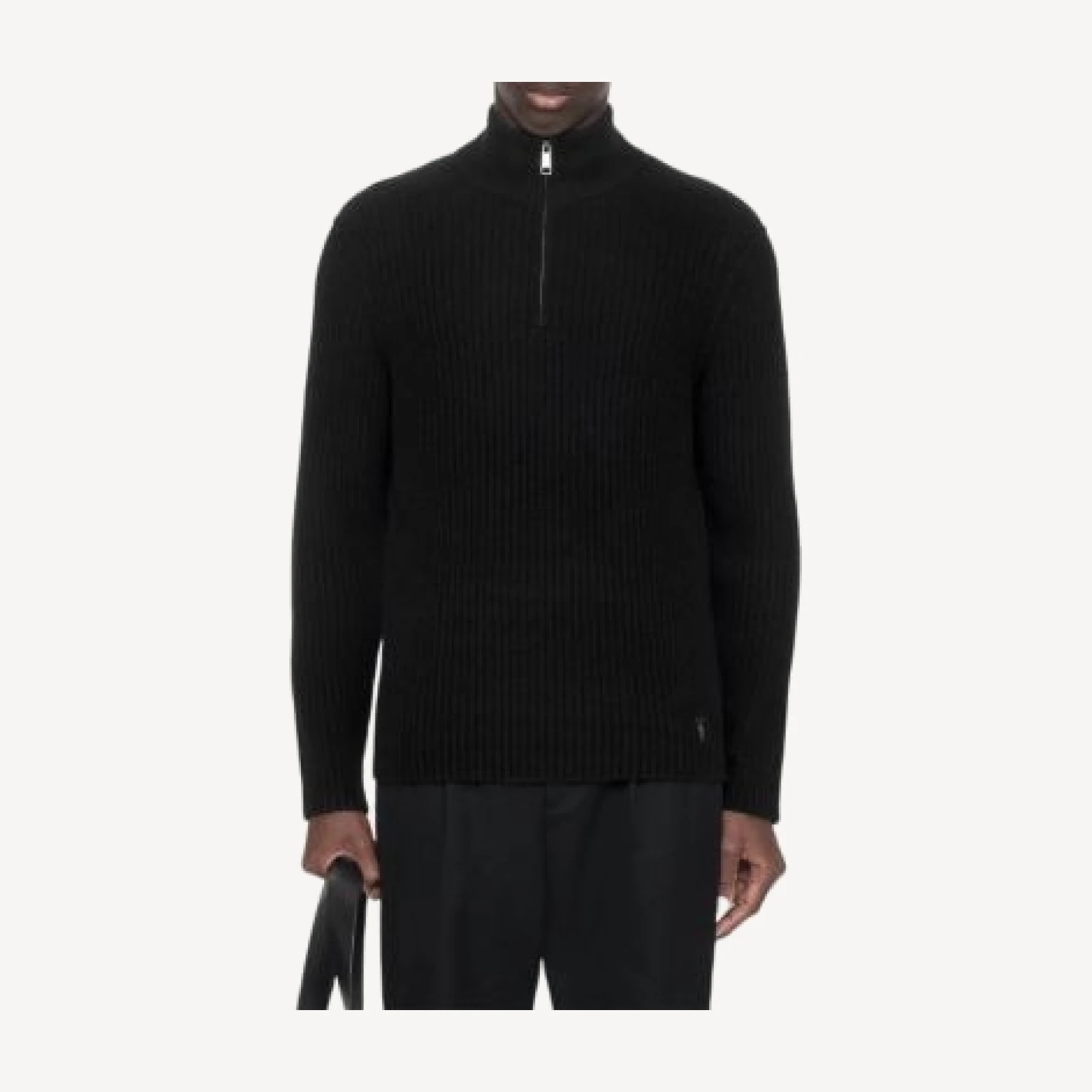 Allsaints Enzo Cashmere Ribbed Funnel Neck Sweater