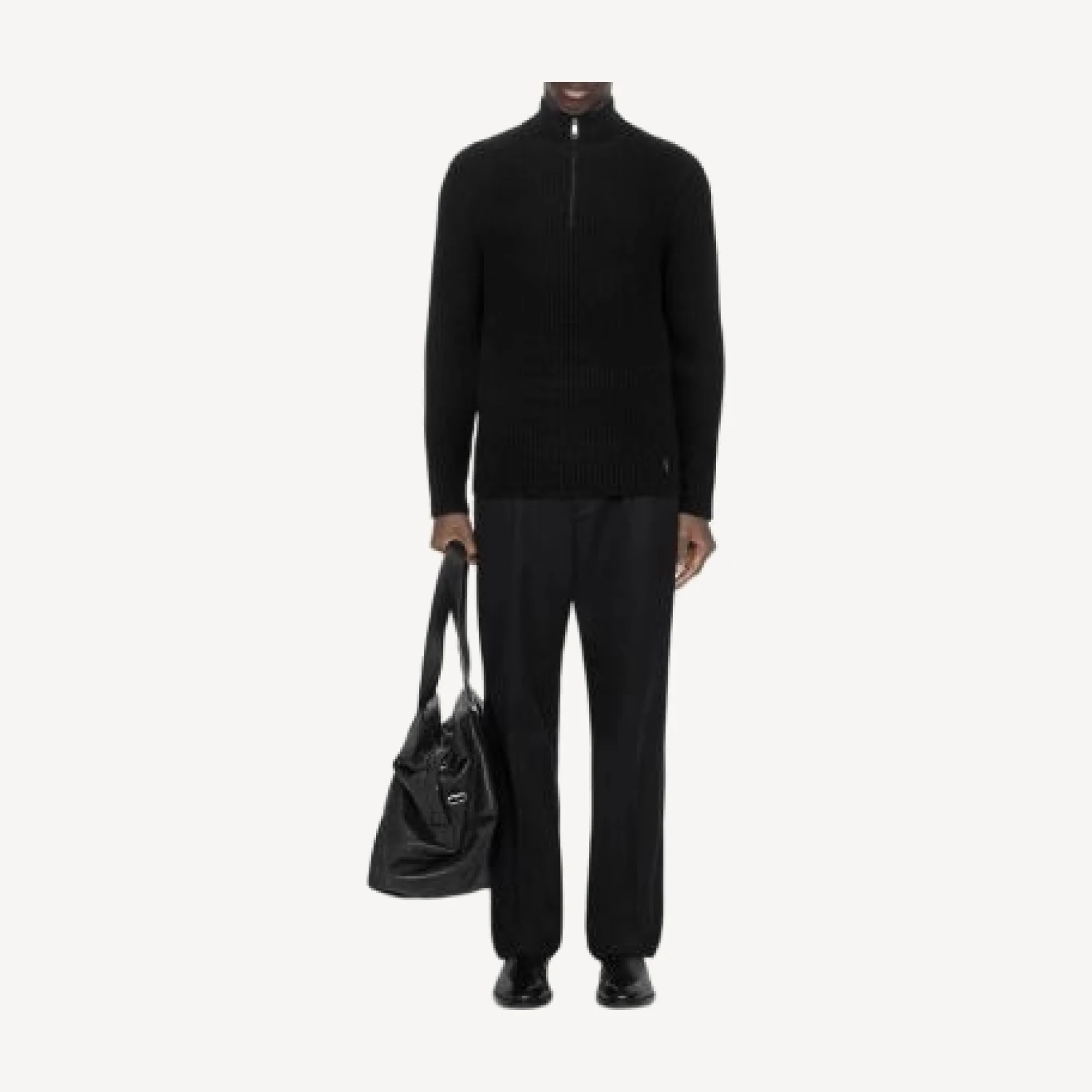 Allsaints Enzo Cashmere Ribbed Funnel Neck Sweater