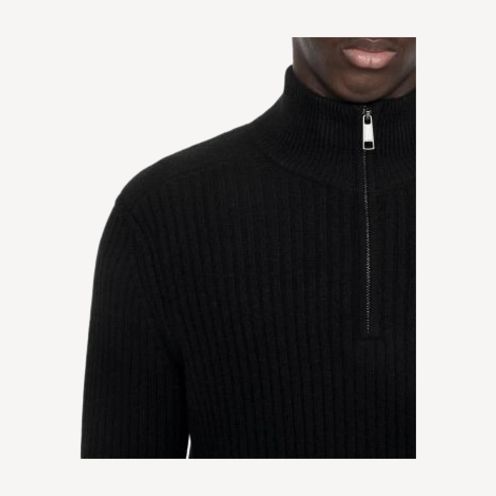 Allsaints Enzo Cashmere Ribbed Funnel Neck Sweater