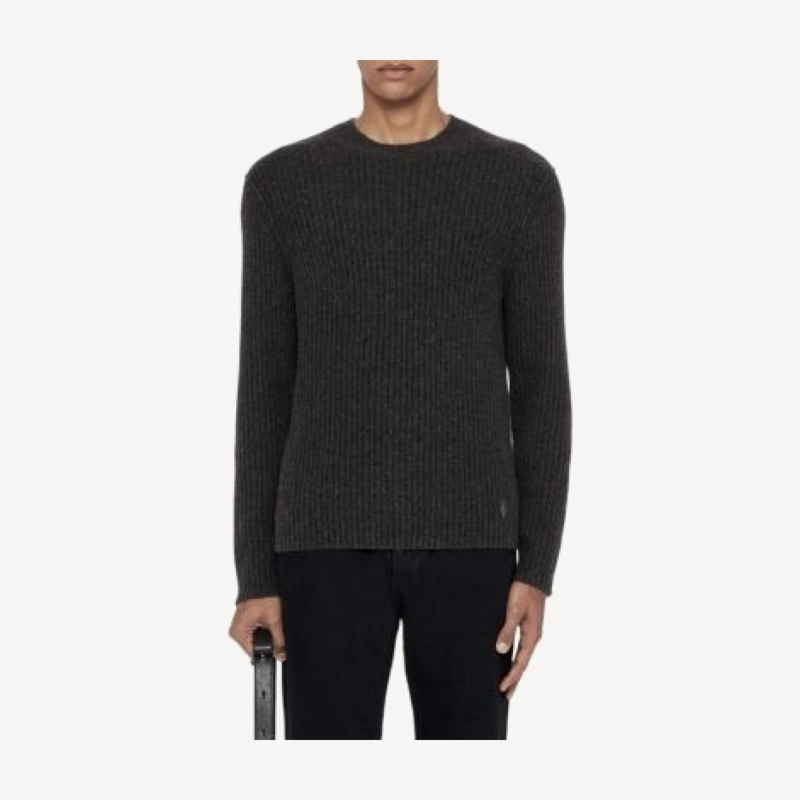 Allsaints Enzo Ribbed Cashmere Crewneck Sweater