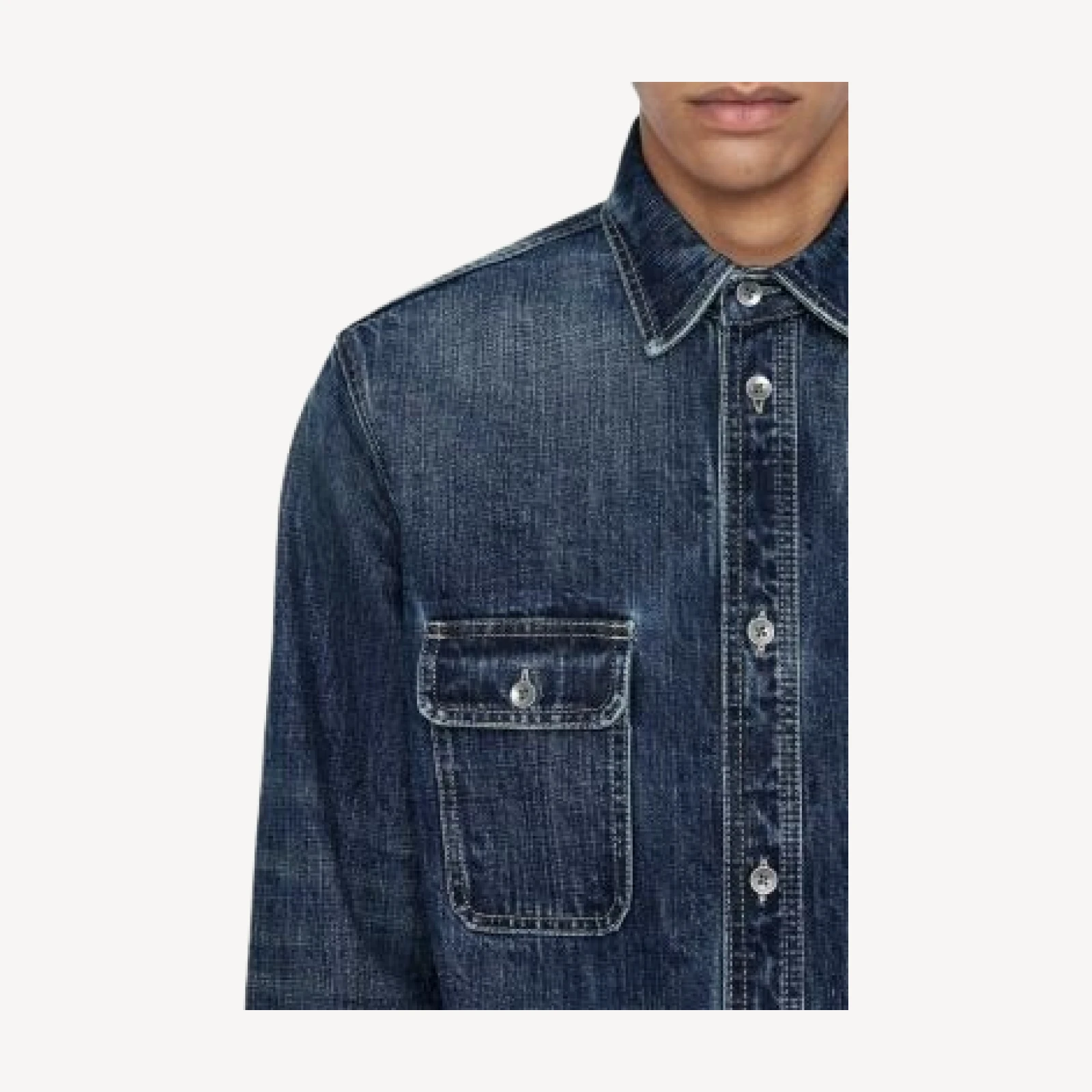 Allsaints Alton Regular Fit Denim Overshirt