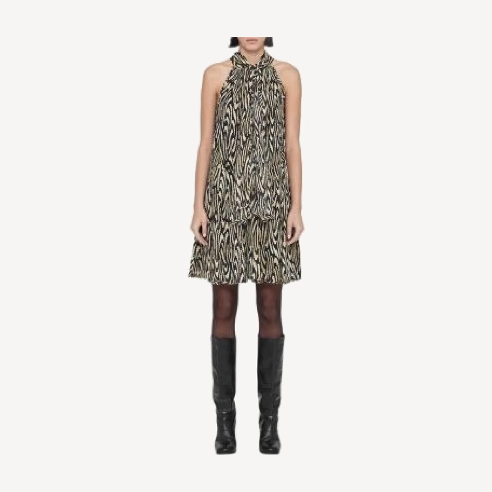 Allsaints Minna Halter Tie Neck Dress