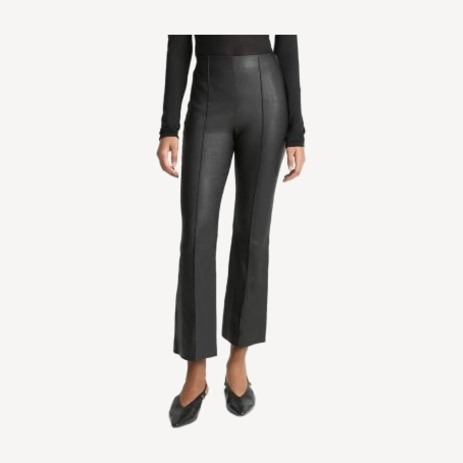 Vince Stretch Leather Cropped Flare Pants