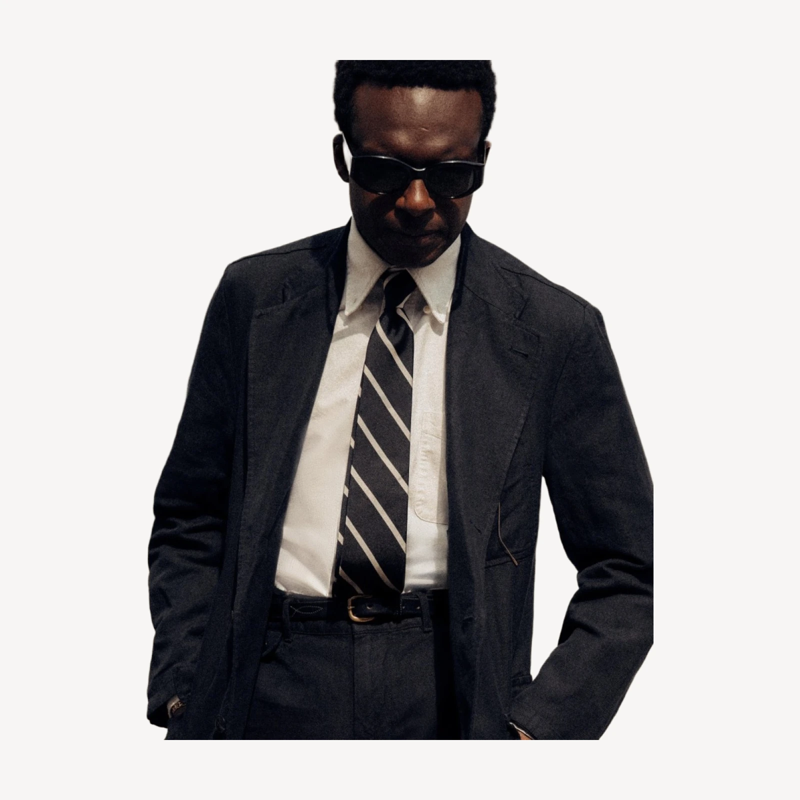 Black Bar Stripe Italian Silk Woven Tie