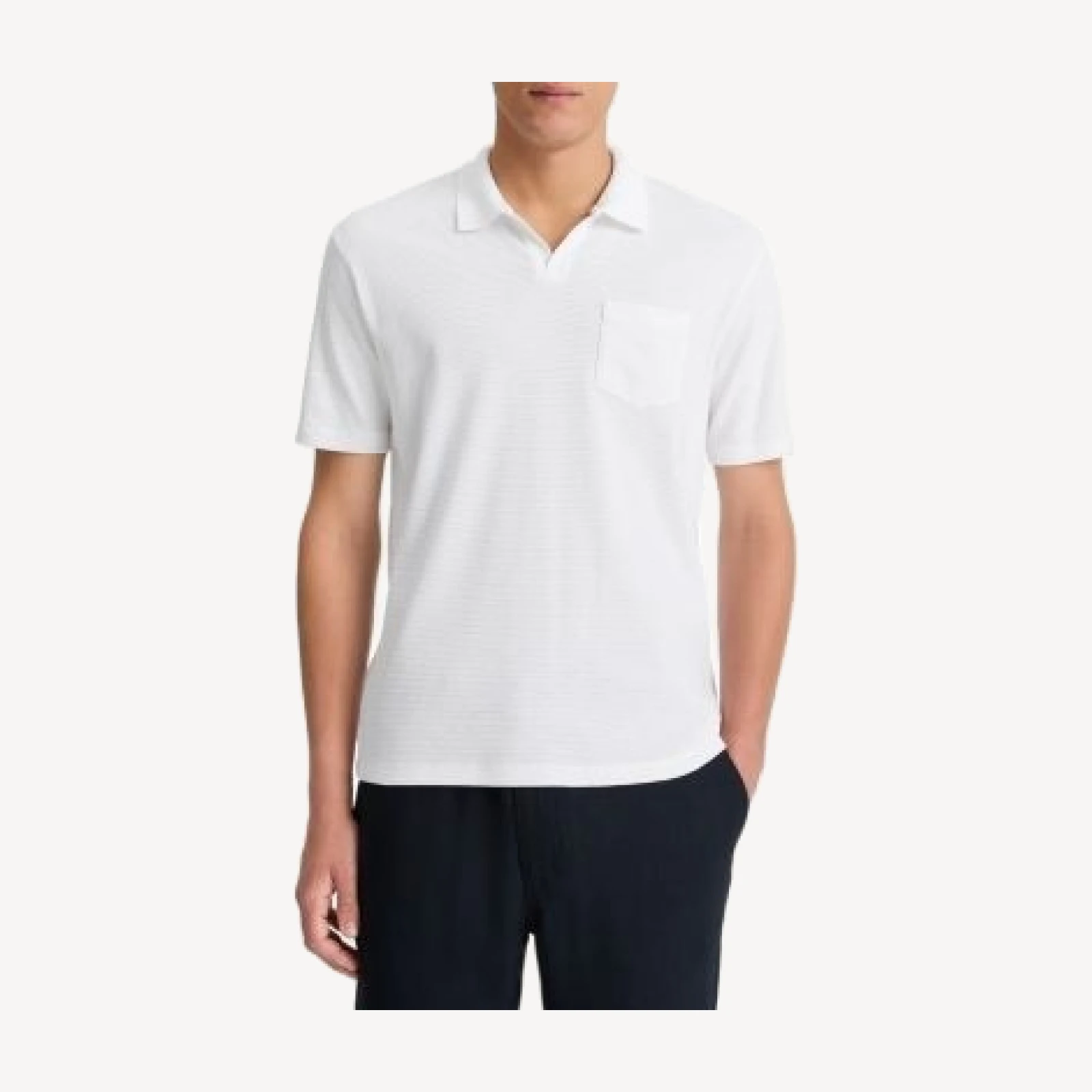 Vince Mesh Knit Johnny Collar Polo Shirt
