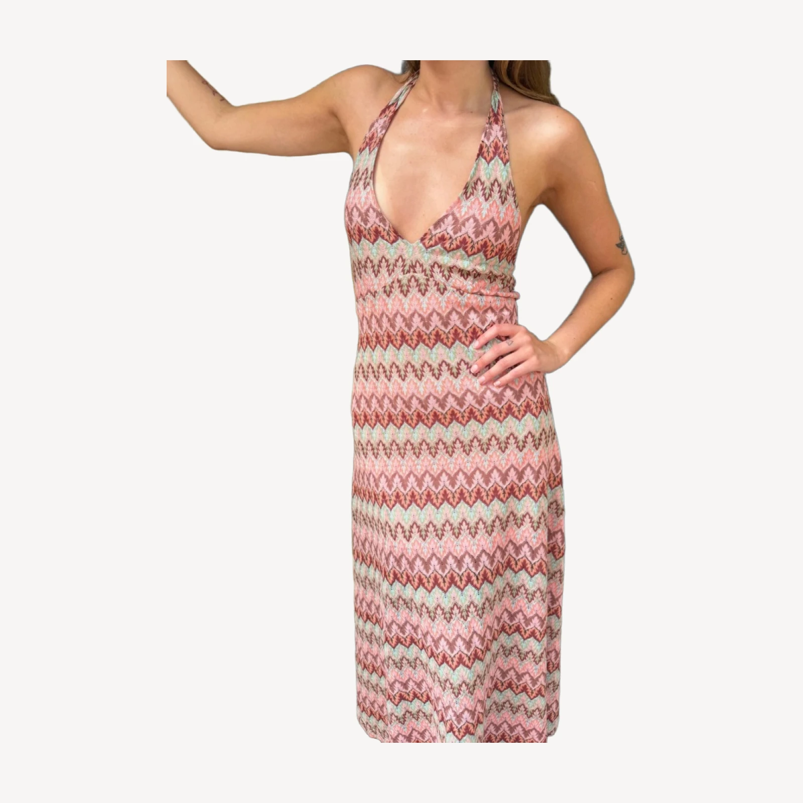 The Bela Dress - Pink Multi Smooth Shimmer Knit