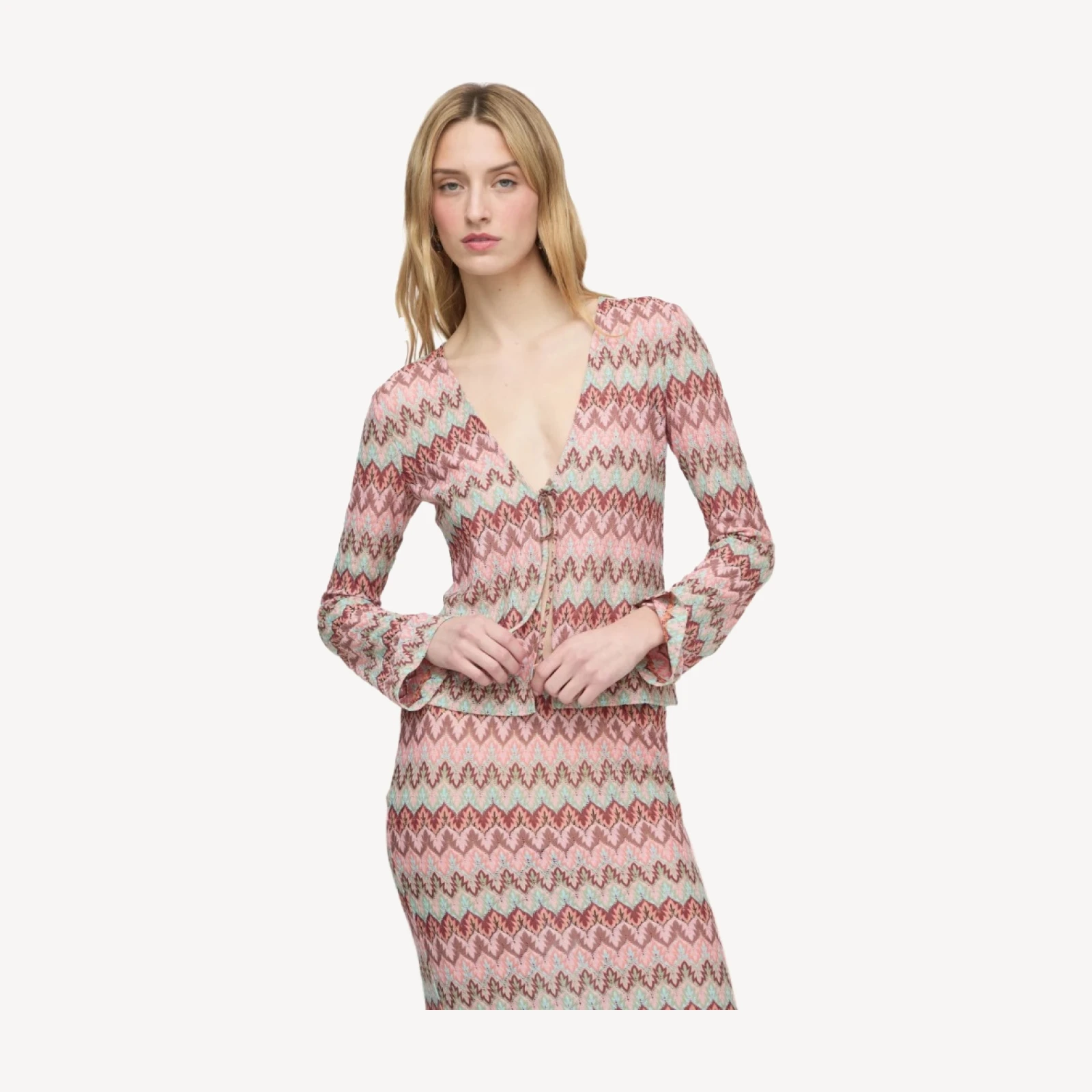 The Delia Top - Pink Multi Smooth Shimmer Knit
