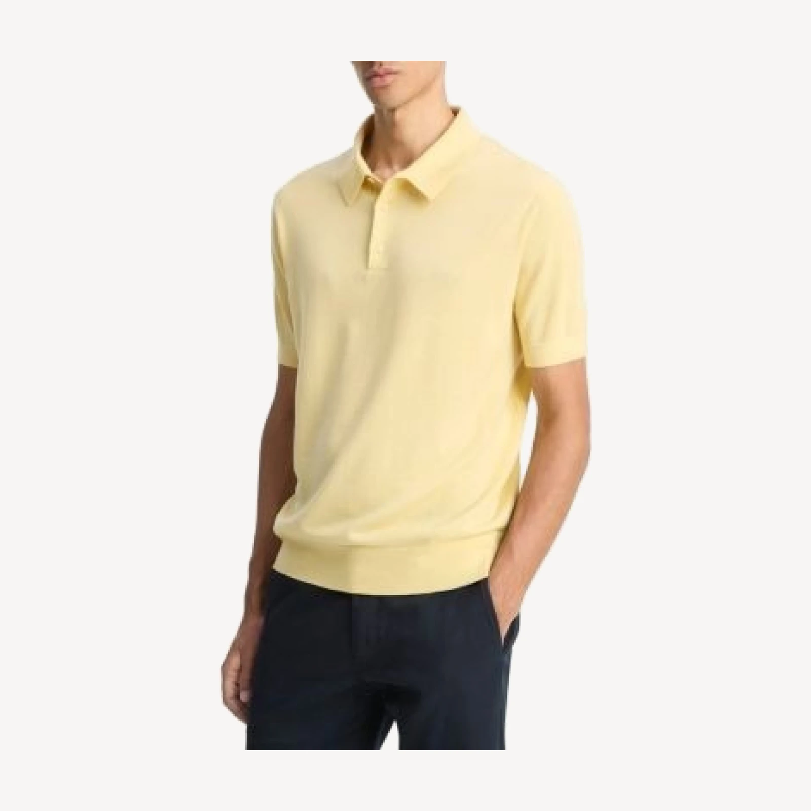 Vince Wool Cashmere Short Sleeve Polo Shirt