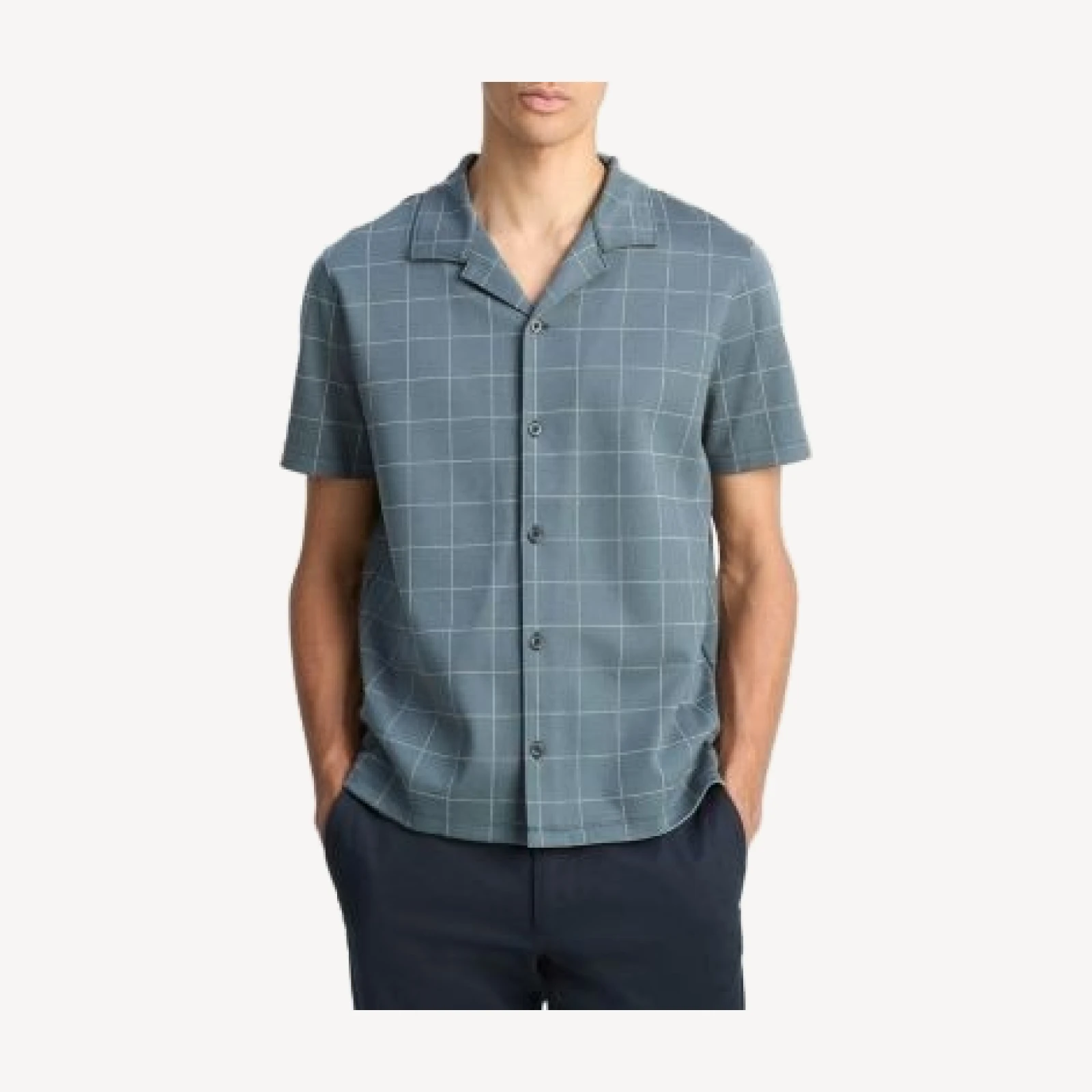 Vince Windowpane Camp Shirt