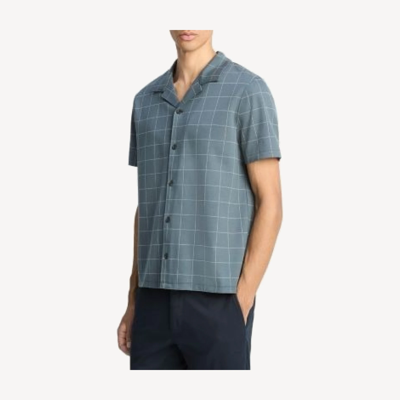 Vince Windowpane Camp Shirt