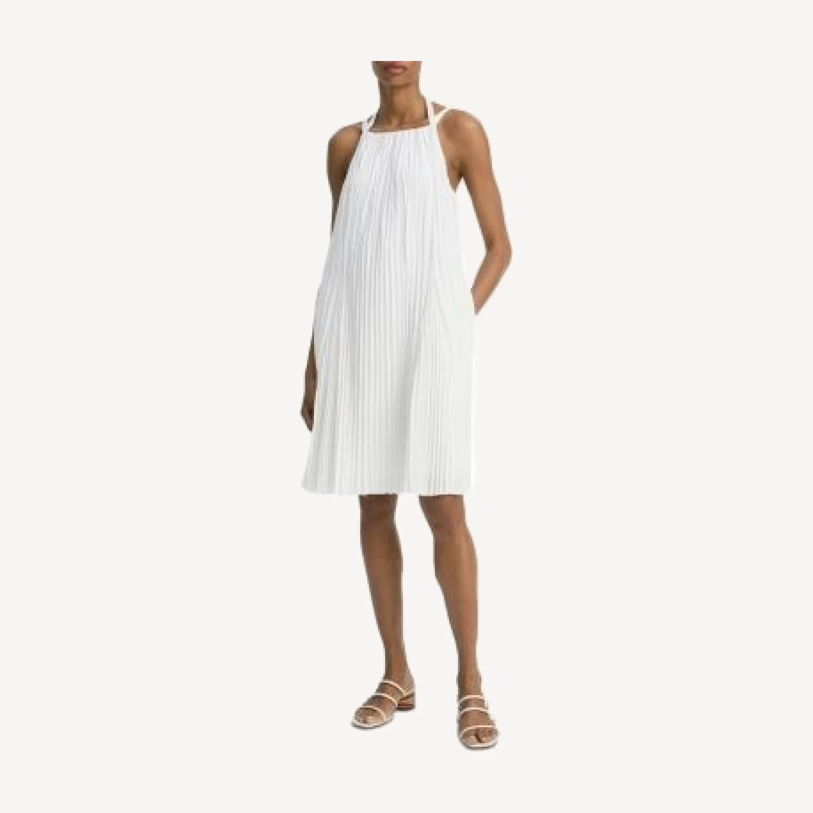 Vince Pleated A Line Pintucked Dress