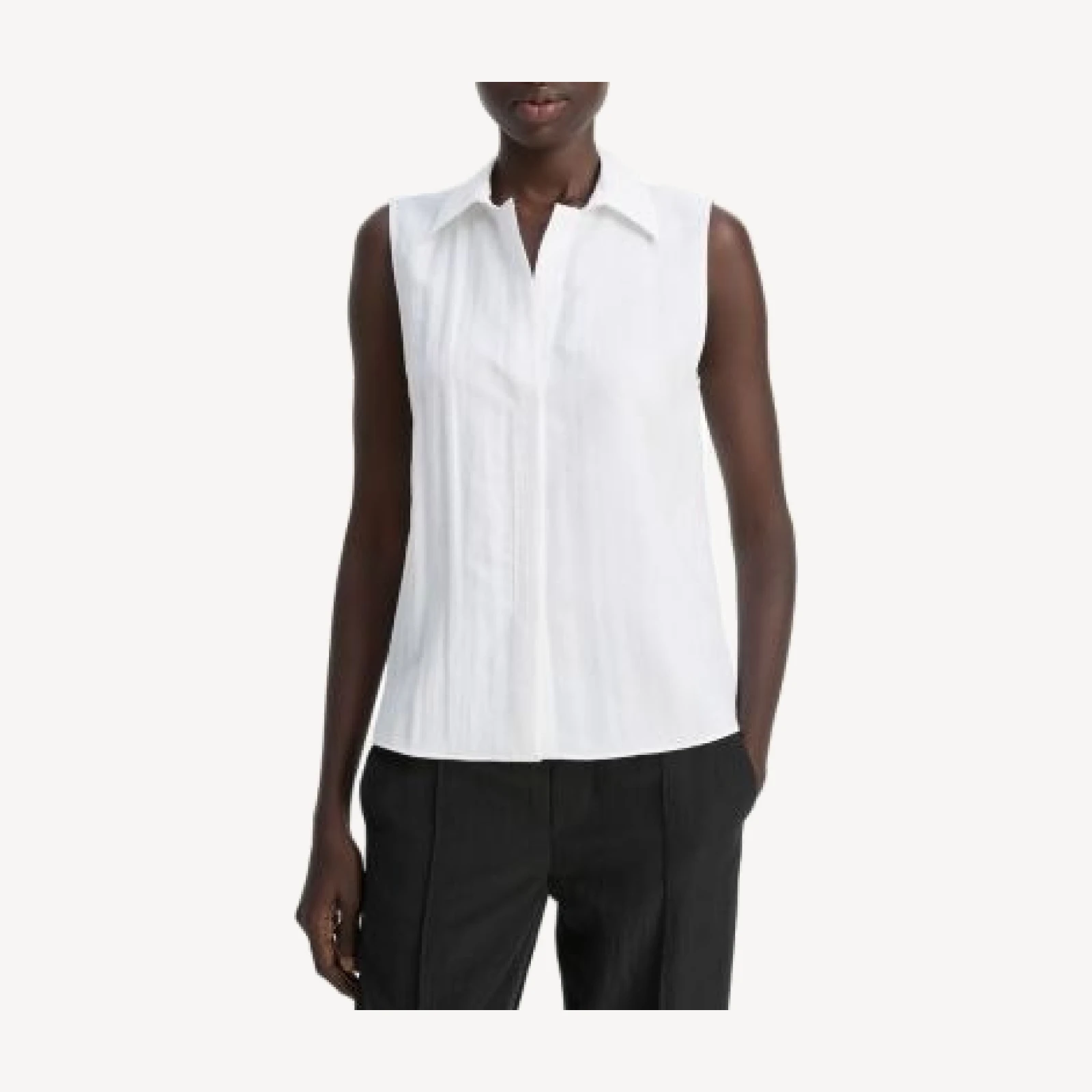 Vince Boxy Sleeveless Button Down Shirt