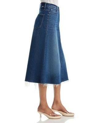 Mother The Circle Denim Midi Skirt in Buckaroo