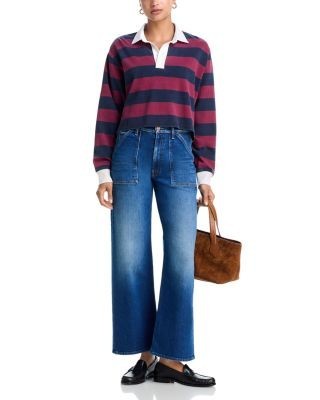 Mother The Patch Maven Sneak High Rise Jeans in Spare Me The Drama