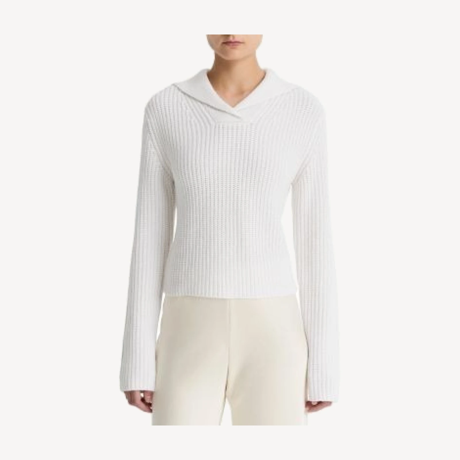 Vince Ribbed Sailor Collar Sweater