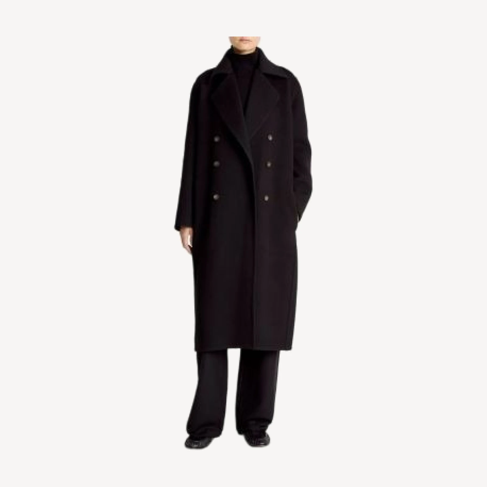 Vince Double Breasted Long Wool-Blend Coat