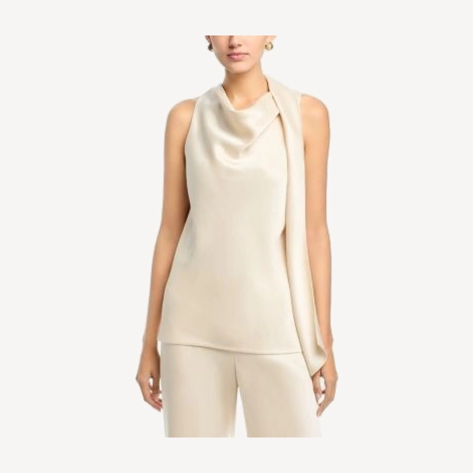 Vince Fluid Satin Scarf Top