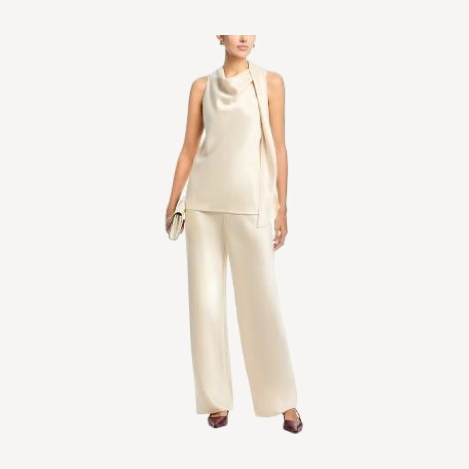 Vince Fluid Satin Scarf Top