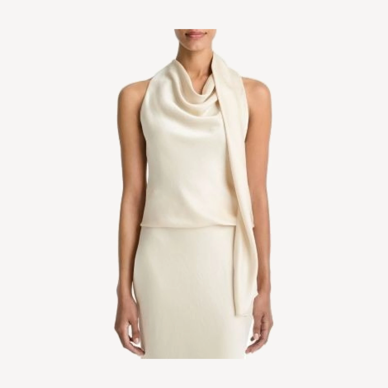 Vince Fluid Satin Scarf Top