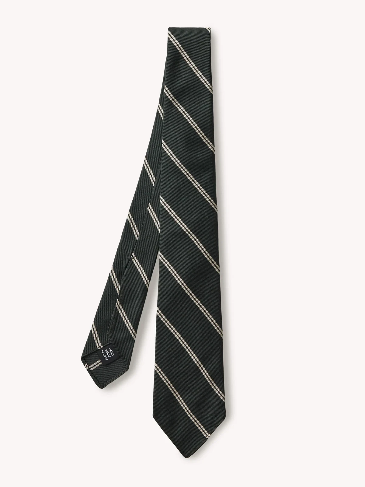 Green Road Stripe Italian Silk Woven Tie