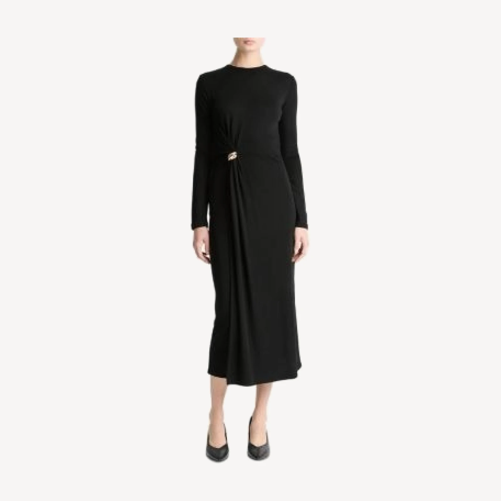 Vince Side Drape Midi Dress