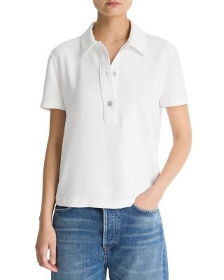 Vince Crepe Short Sleeve Polo