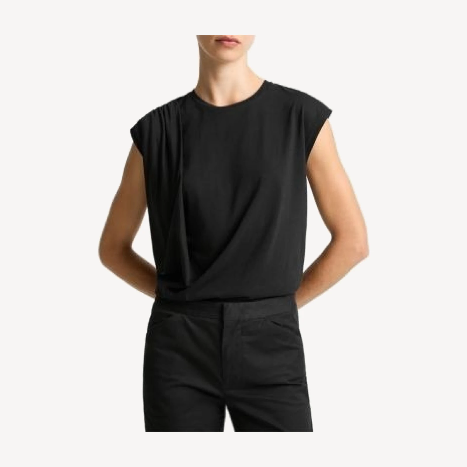 Vince Round Neck Drape Top
